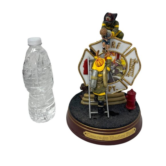 Bradford Exchange “Courage Under Fire” Limited Edition Firefighter Statue 10" - Picture 5 of 8
